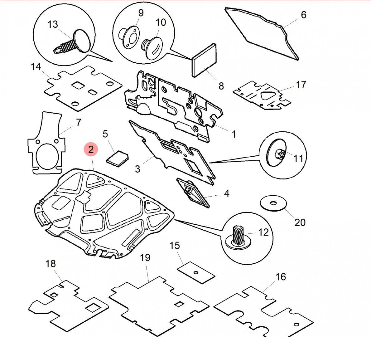 Pad-insulation bonnet 200 Genuine MG Rover ETB100830