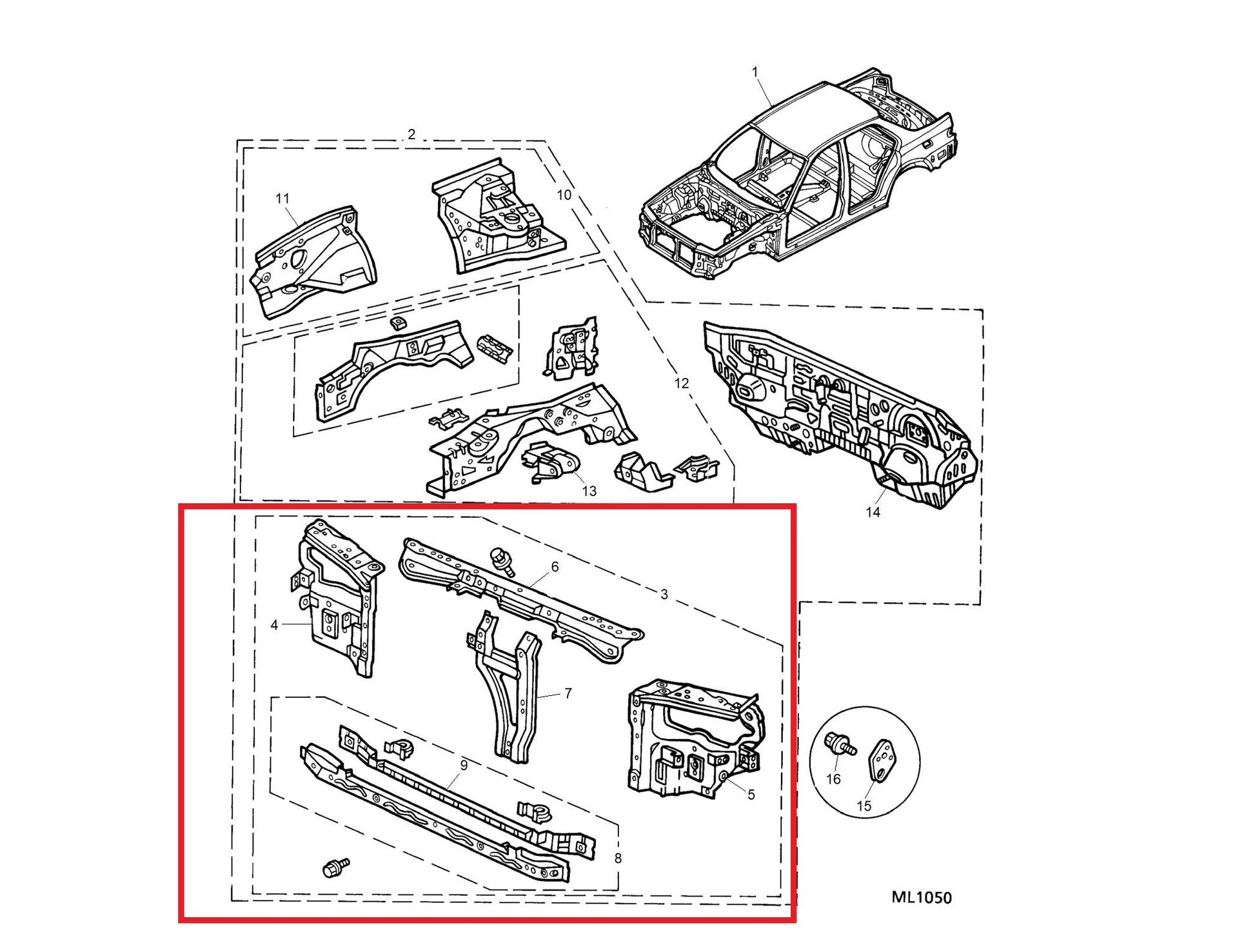 Bulkhead Front Assembly 600 Genuine MG Rover ABB130050 ABB100010