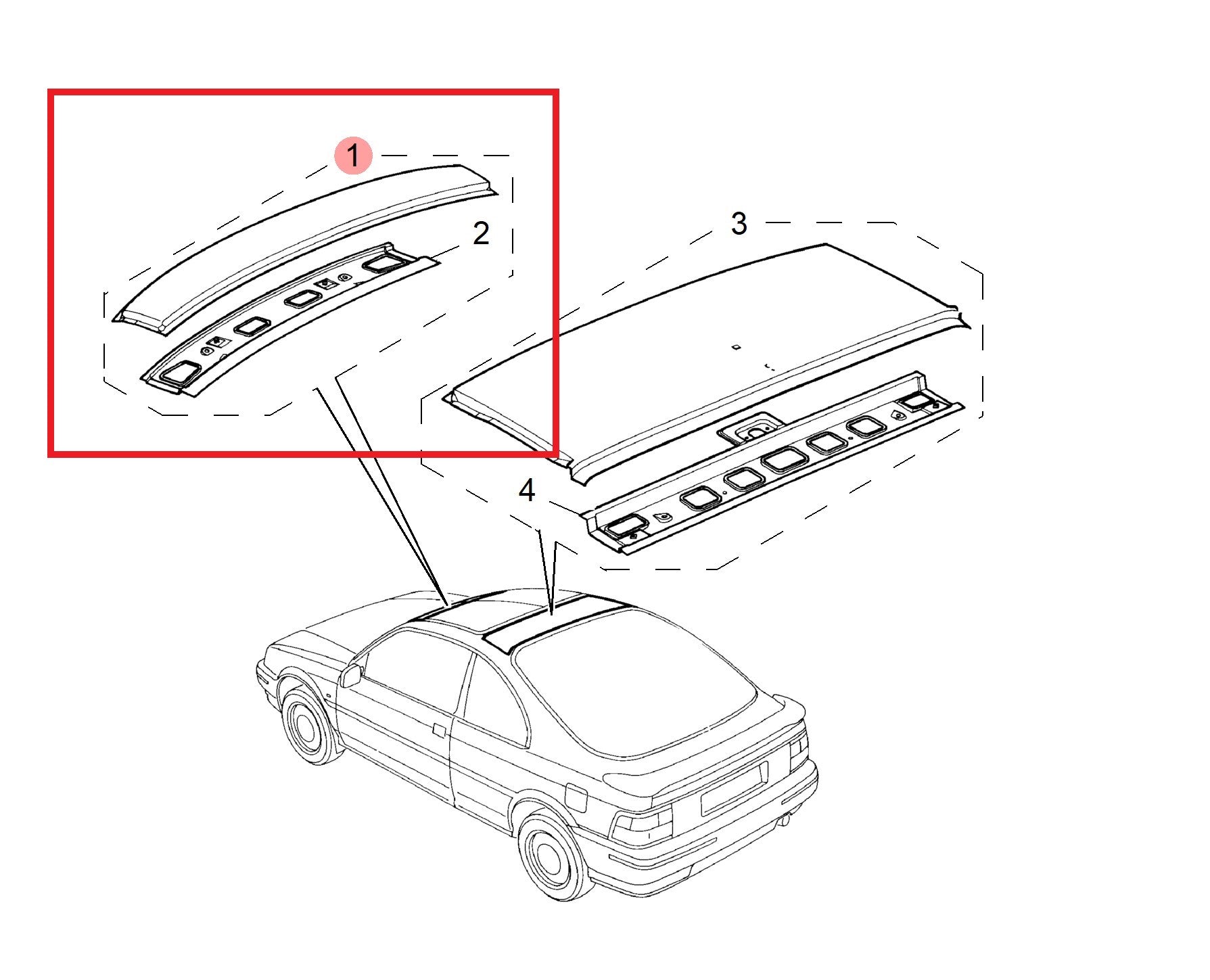 Roof assembly-front 200 Genuine MG Rover AKA38016