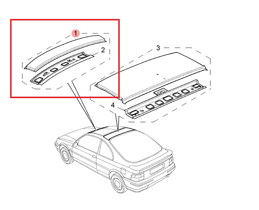 Roof assembly-front 200 Genuine MG Rover AKA38016