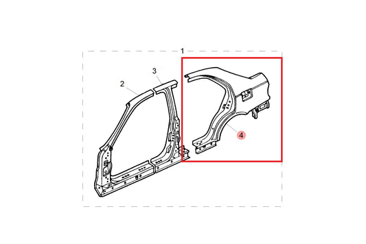 Body side assembly-rear - RH 400 Genuine MG Rover ALA140160 ALA160340