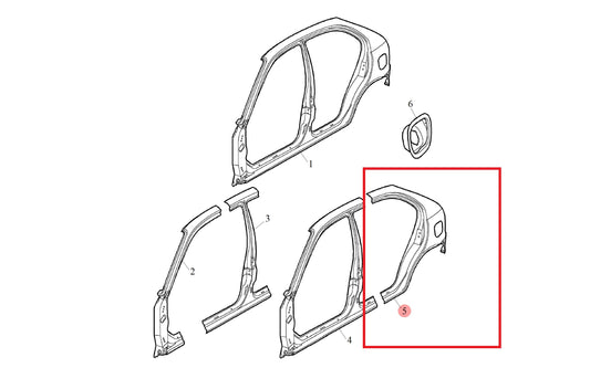 Body side-rear - LH 200 Genuine MG Rover ALA450370 ALA450470