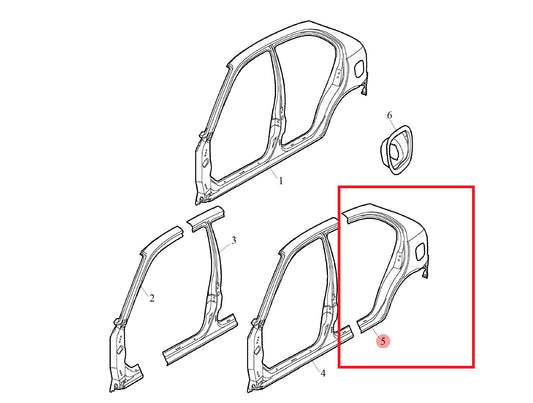 Body side-rear - LH 200 Genuine MG Rover ALA450650 ALA450470