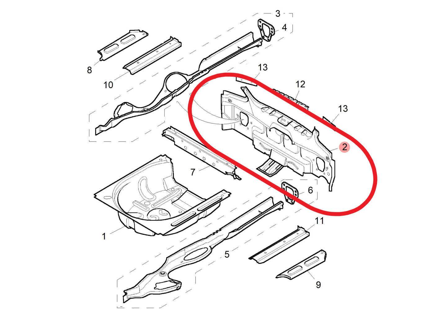 Body assembly-rear 75 Genuine MG Rover AQA500010