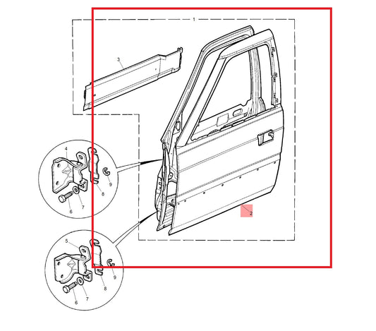 Door-outer front - RH 800 Genuine MG Rover BDA41010 BDA410440