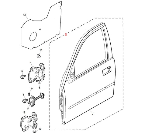 Door assembly-front - RH 200 Genuine MG Rover BDA450420 BDA450340