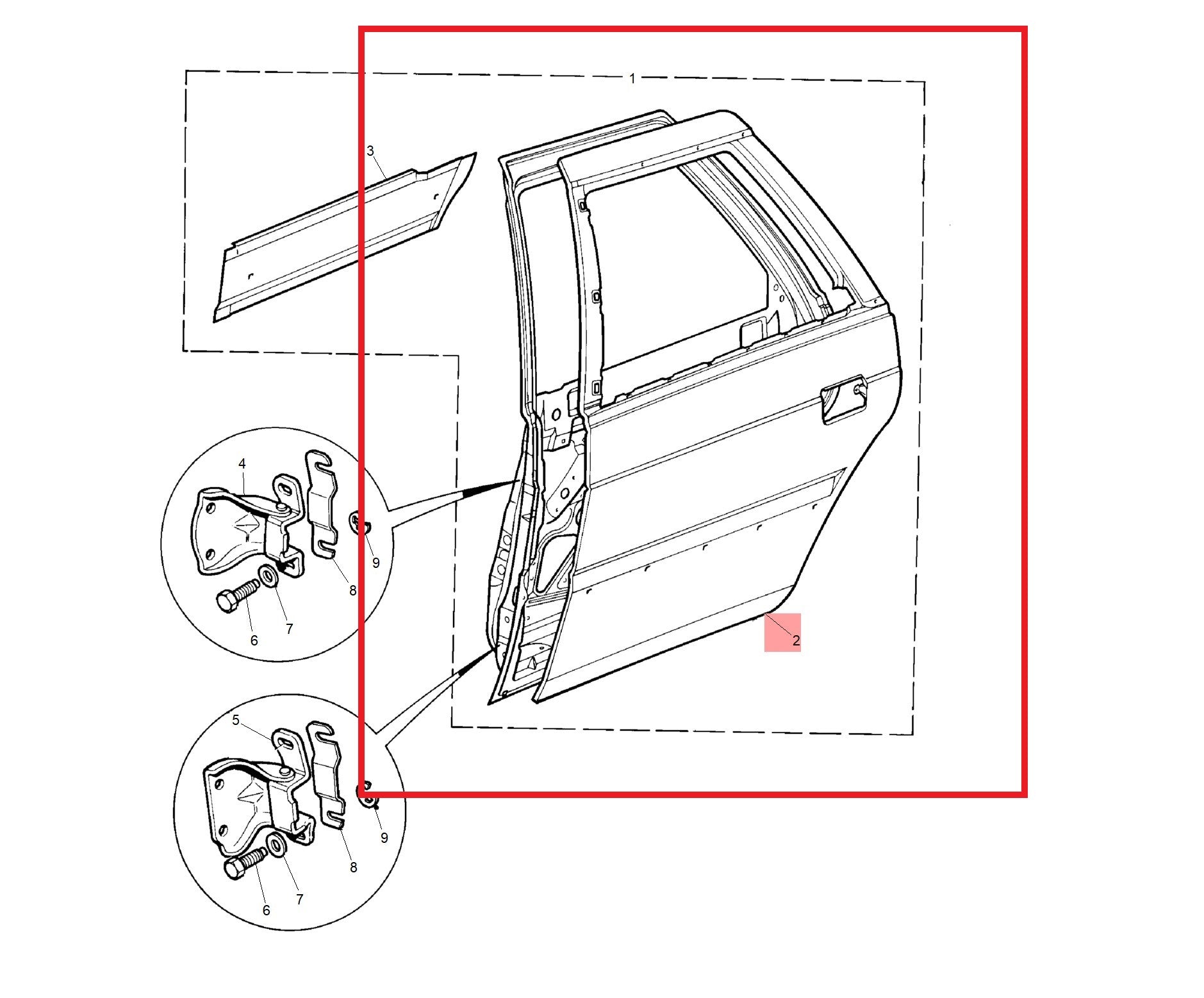 Door-outer rear - LH 800 Genuine MG Rover BFA41011 BFA410290