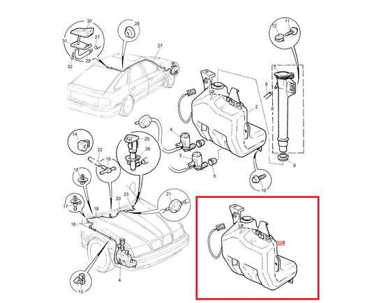 Container-windscreen wash 800 Genuine Rover DMB001132EVA GWW1132 DMB10227