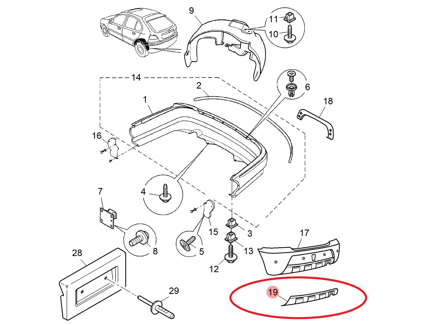 Finisher-rear bumper - Primed center guard 200 Genuine MG Rover DQR000200LML