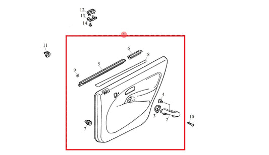 Casing assy-rear door - LH, Stone Beige 400 Genuine MG Rover ELB109690SMJ ELB108