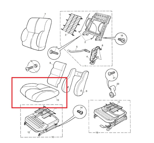 Overlay-front seat cushion 200 400 Metro Genuine MG Rover HGB10051 HGB100580