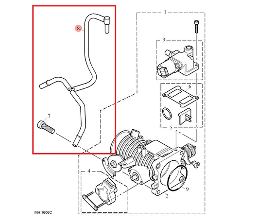 Hose-throttle body to injector air supply 75 Genuine MG Rover MLH100490 MLH10055